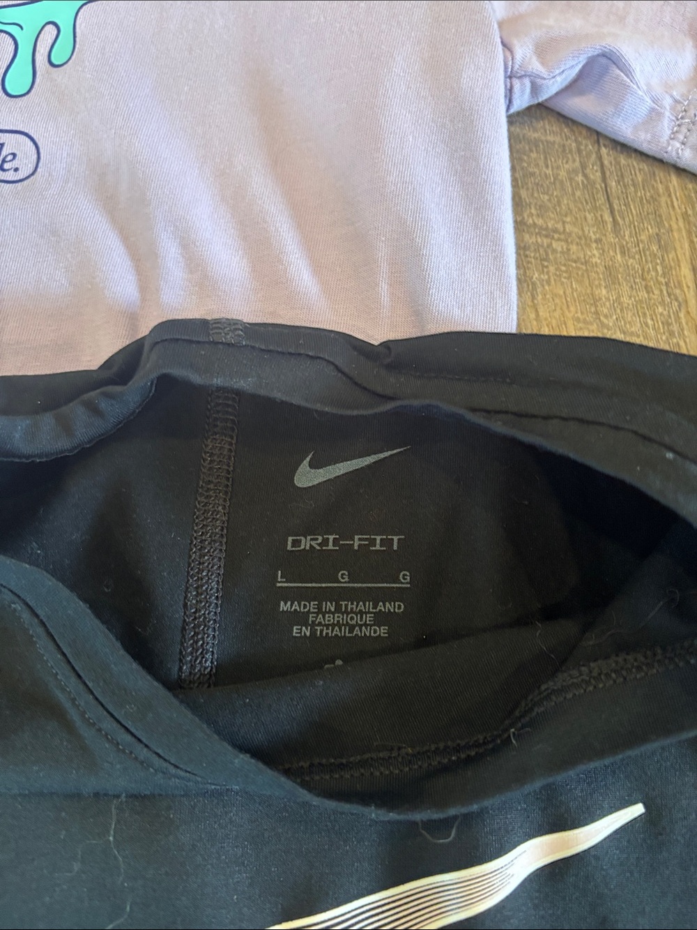 Nike Girls' Black Dri-FIT Logo Tee with Lilac Graphic Nike Tee and DSG Blue Tank - Picture 2 of 4